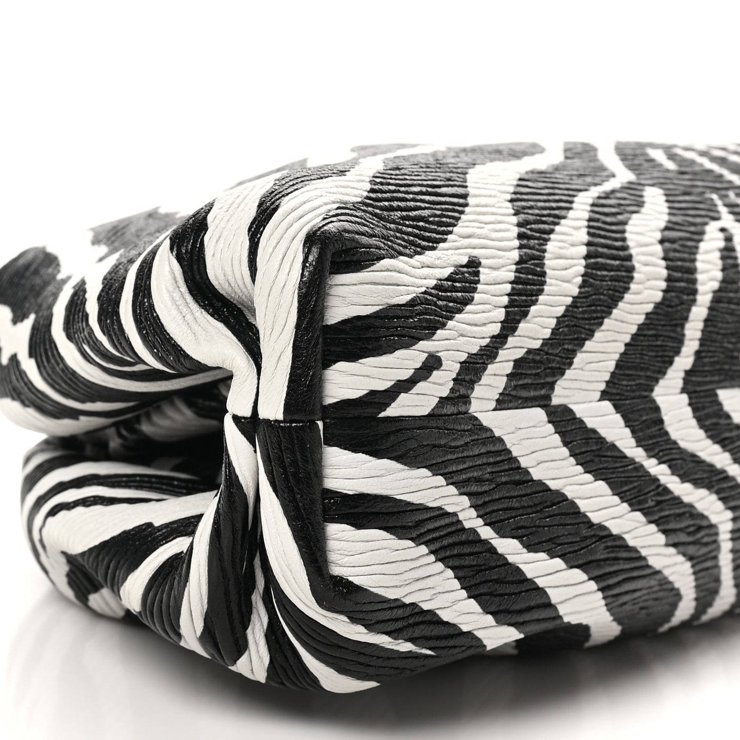 Nappa Zebra Print The Pouch Oversized Clutch White Black