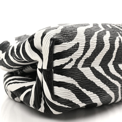 Bottega Veneta Nappa Zebra Print The Pouch Oversized Clutch White Black 8 of 9