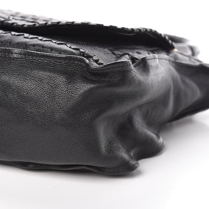 Chloe Lambskin Embroidered Medium Marcie Satchel Black 11 of 12