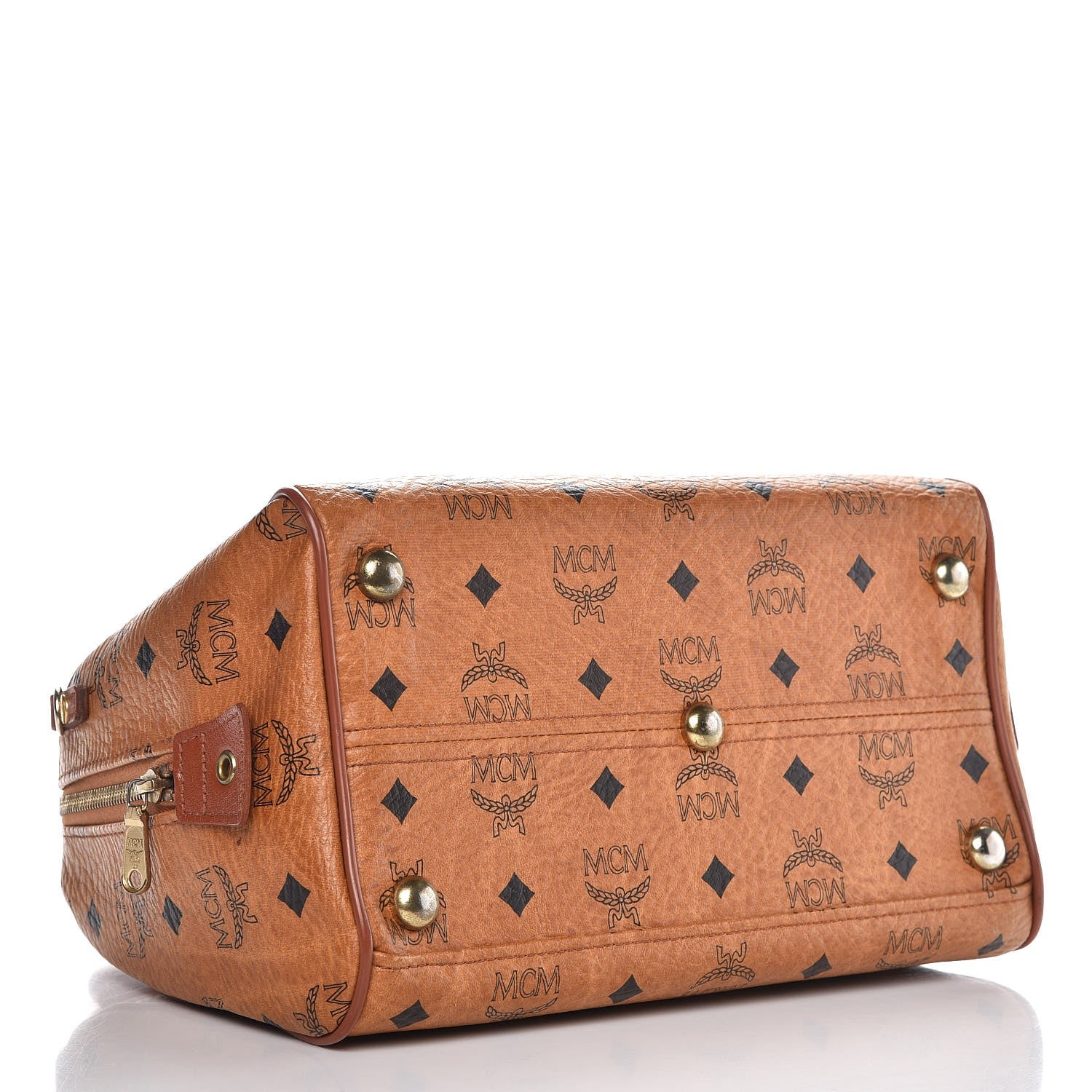 MCM Visetos Boston Bag Cognac 4 of 12