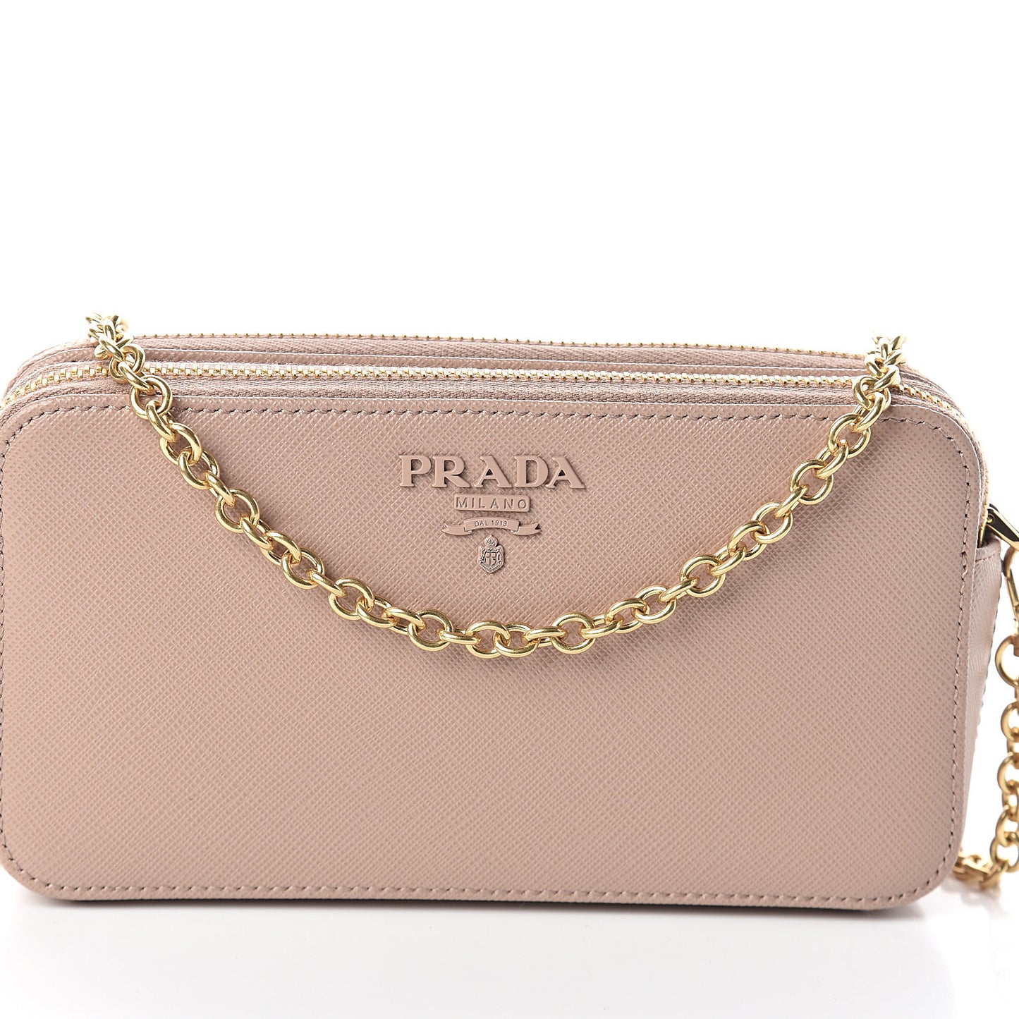 Saffiano Shine Mini Crossbody Bag Cipria