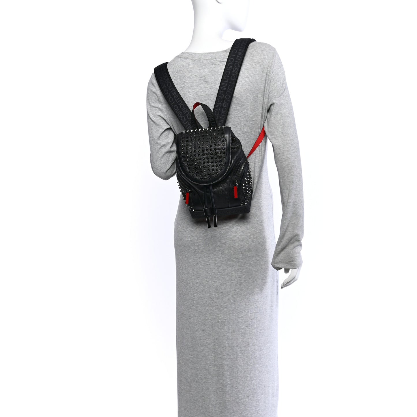 Calfskin Spiked Small Explorafunk Backpack Black