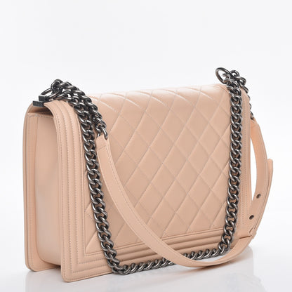 Chanel Calfskin Quilted Large Boy Flap Beige 3 of 12