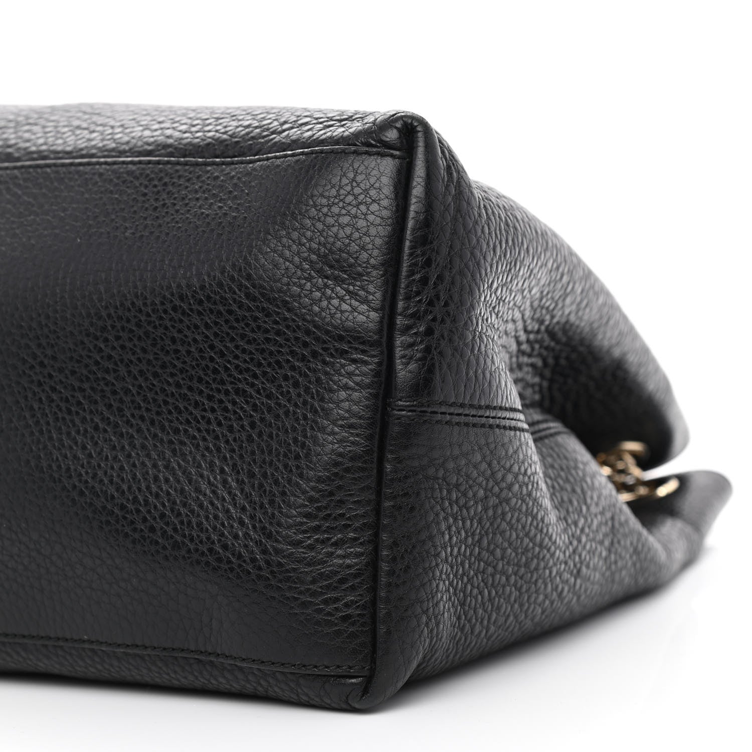 Gucci Pebbled Calfskin Large Soho Chain Shoulder Bag Black 10 of 15
