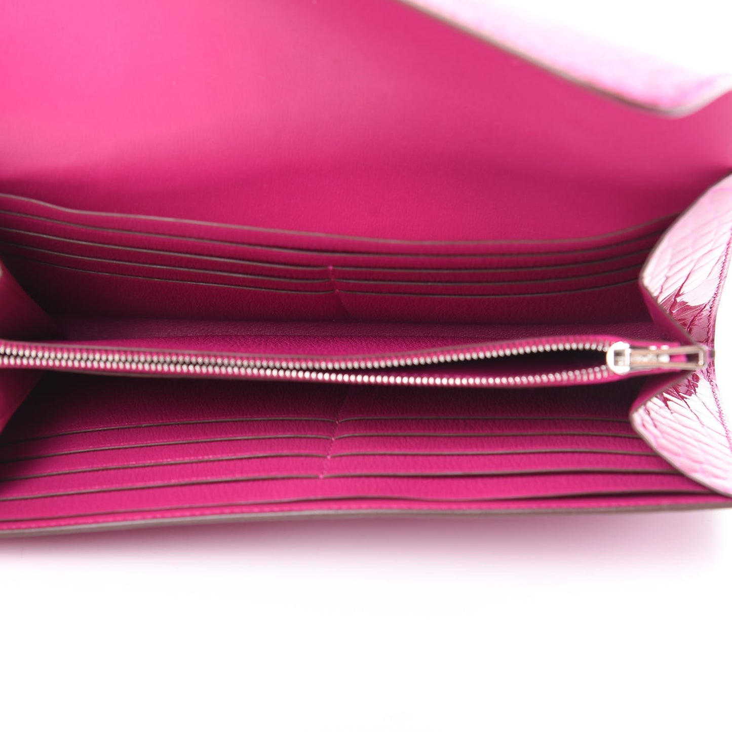 Shiny Alligator Constance Long Wallet Rose Scheherazade