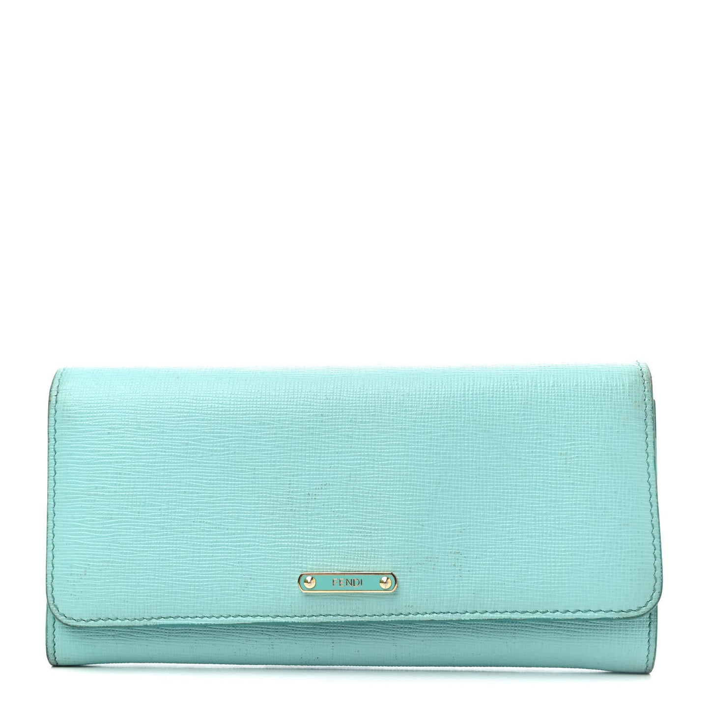 Vitello Elite Bi-Color Continental Wallet On Chain Tiffany Cassis