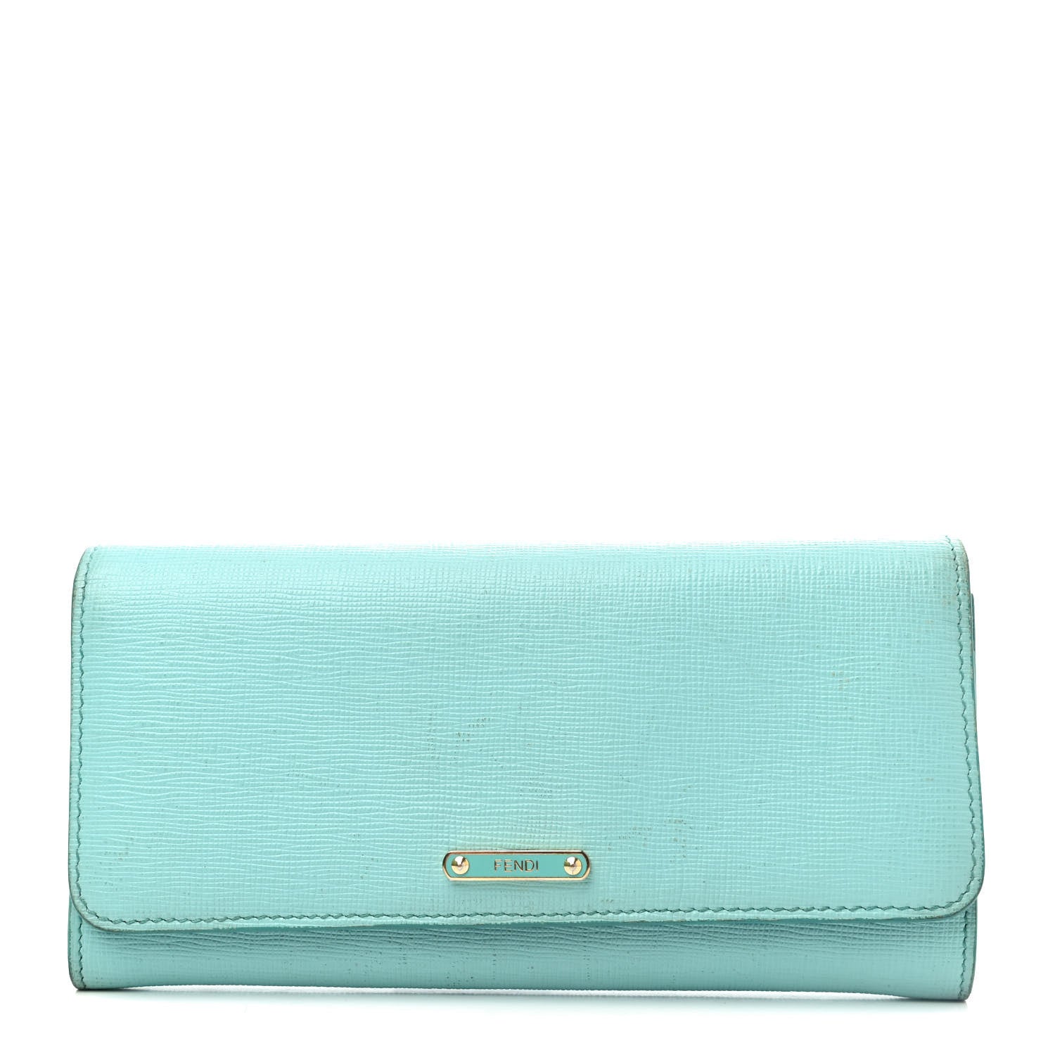 Fendi Vitello Elite Bi-Color Continental Wallet On Chain Tiffany Cassis 1 of 7