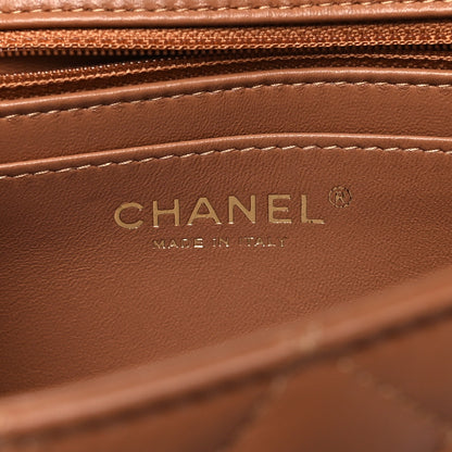 Chanel Lambskin Quilted Mini Rectangular Flap Brown 6 of 10