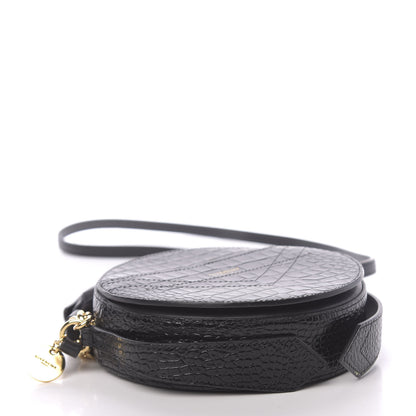 Givenchy Calfskin Crocodile Embossed Eden Round Black 4 of 9