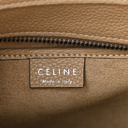Celine Drummed Calfskin Nano Luggage Dune 6 of 10