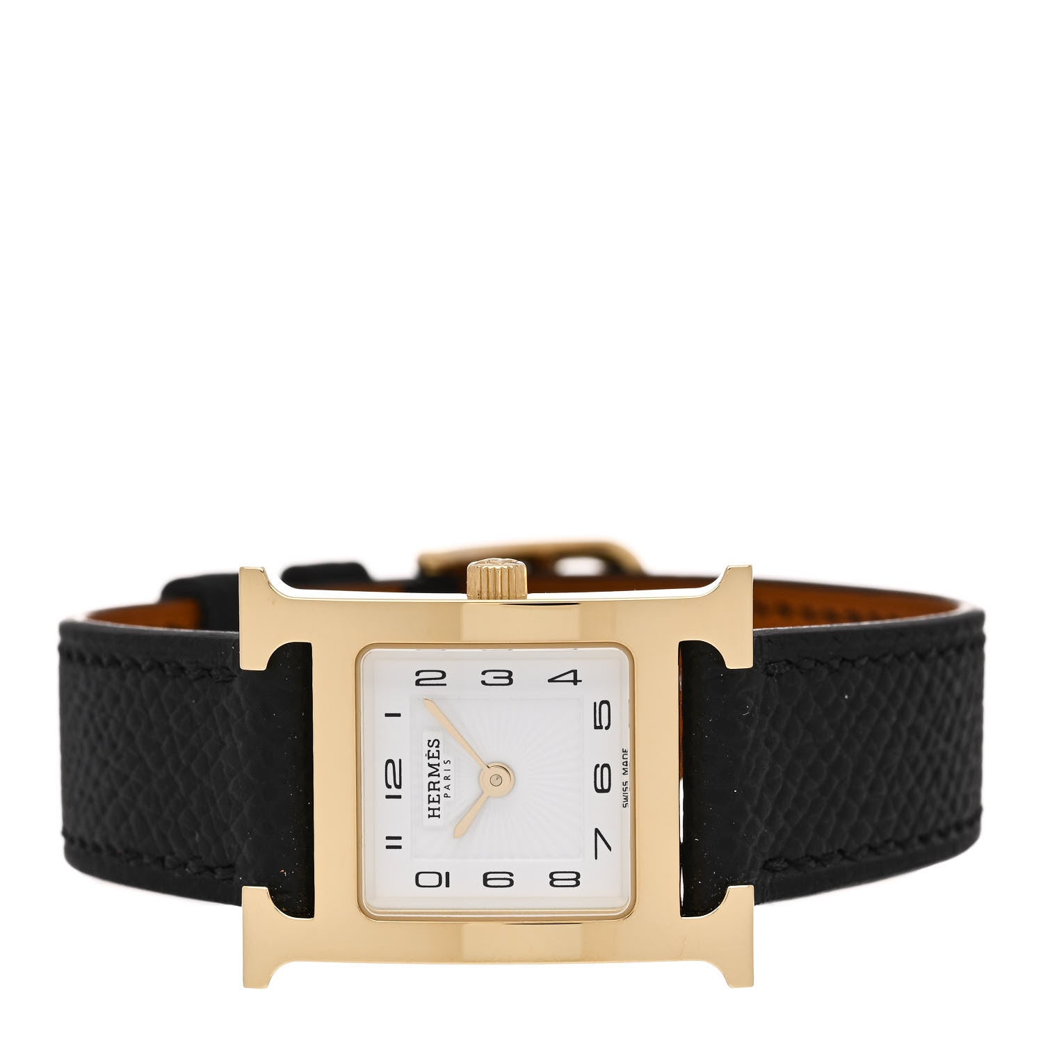 Hermes Stainless Steel Epsom 21mm Heure H Hour Quartz Watch Noir 2 of 5