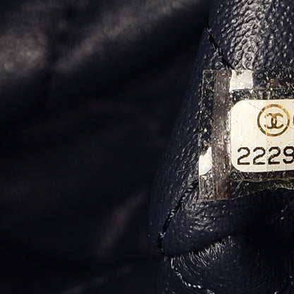 Chanel Calfskin Stitched Large Urban Luxury Drawstring Backpack Navy Blue 7 of 11