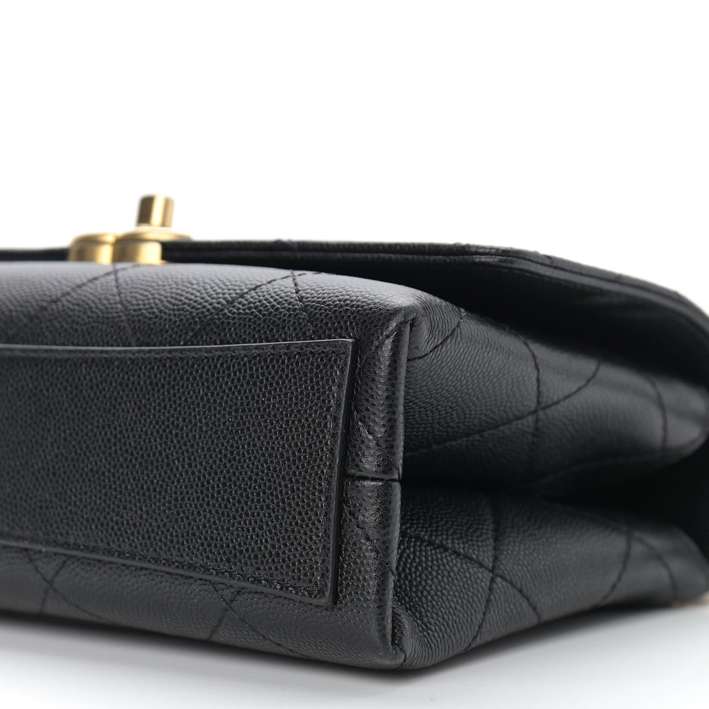 Caviar Quilted Mini Bracelet On Chain Flap Black