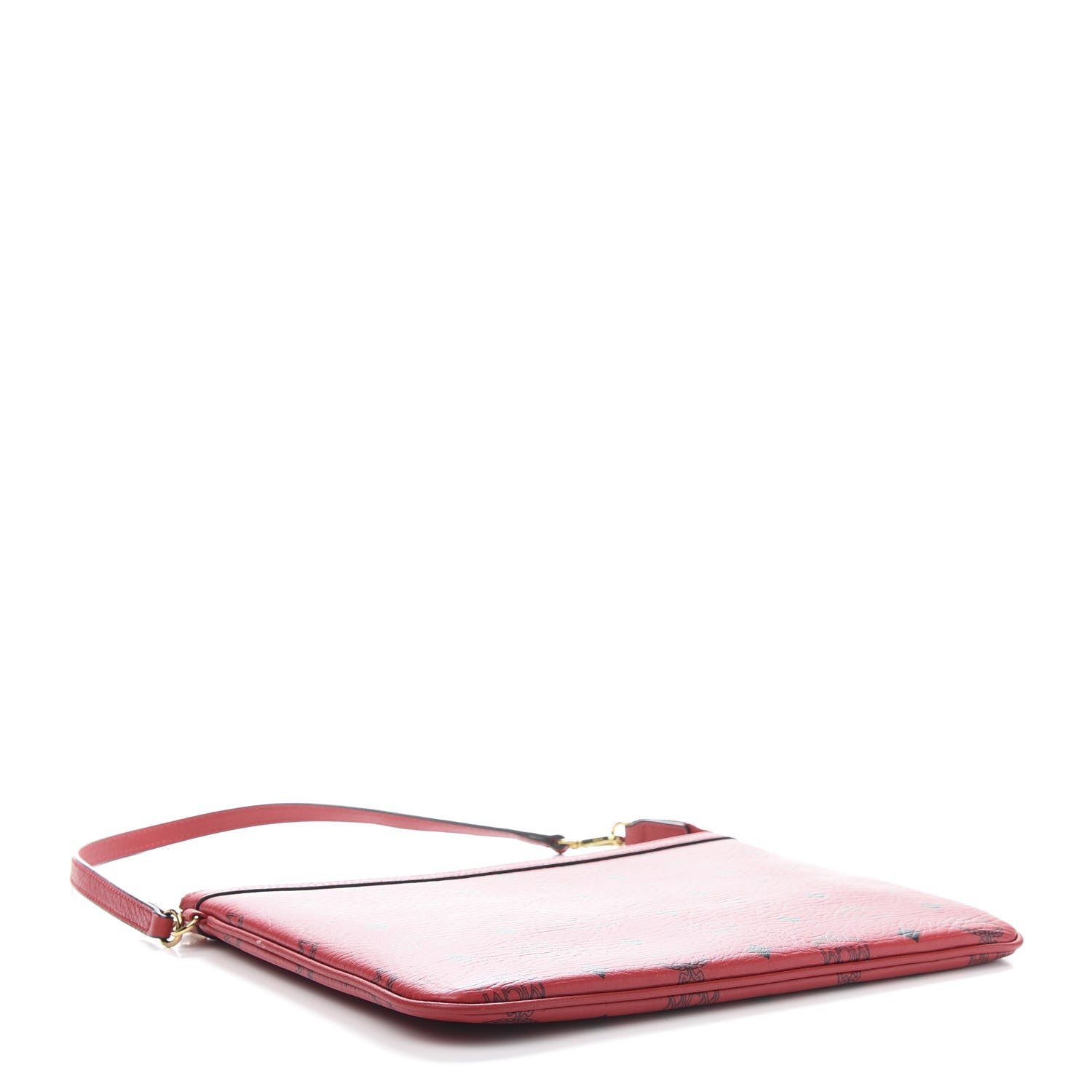 MCM Visetos Liz Shopper Tote Pouch Ruby Red 4 of 10
