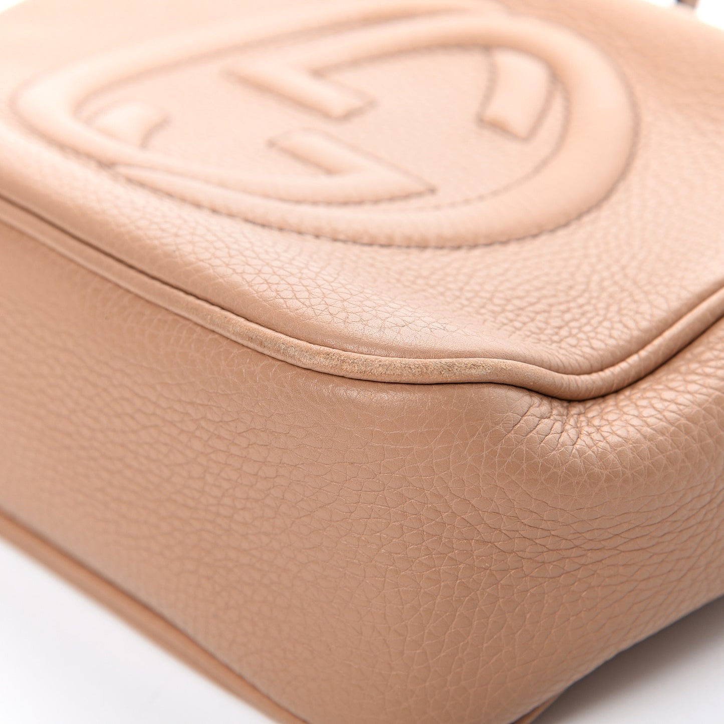 Pebbled Calfskin Small Soho Disco Bag Rose Beige