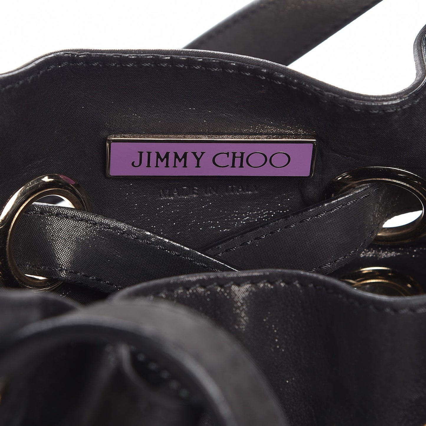 Metallic Suede Grommet Ramona Black