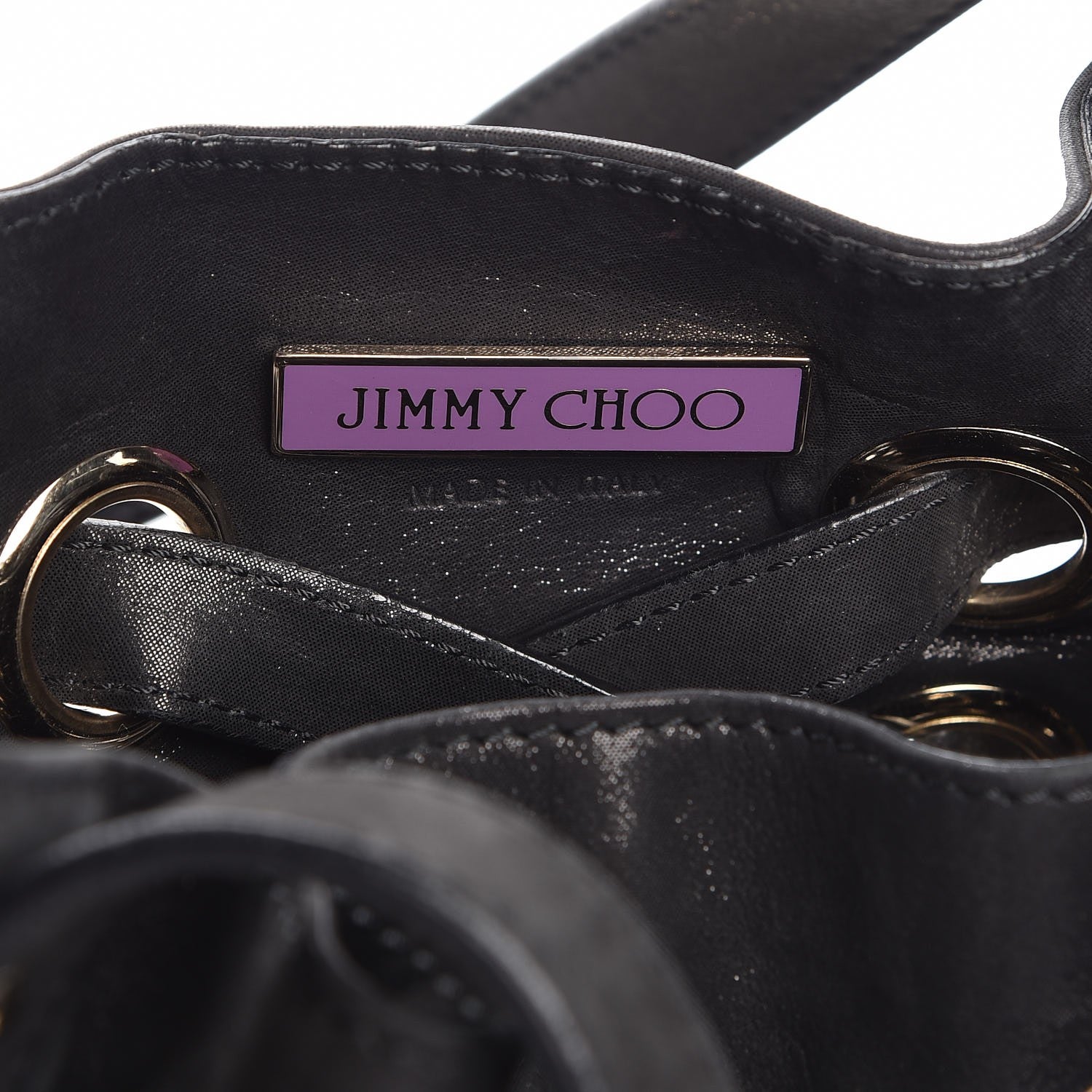 Jimmy Choo Metallic Suede Grommet Ramona Black 6 of 6