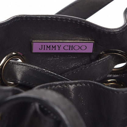 Jimmy Choo Metallic Suede Grommet Ramona Black 6 of 6