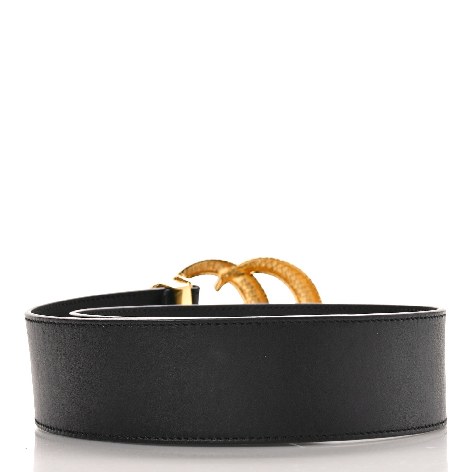 Gucci Calfskin Lizard Double G 50mm Belt 70 28 Black 2 of 6