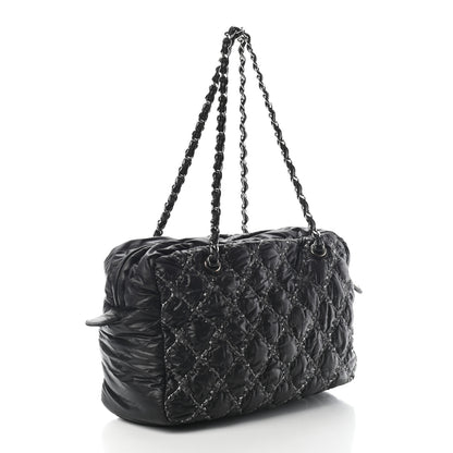 Chanel Nylon Quilted Tweed Stitch Bubble Camera Case Black 3 of 10