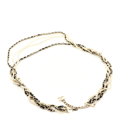 Chanel Pearl Lambskin CC Belt Gold Black 2 of 5