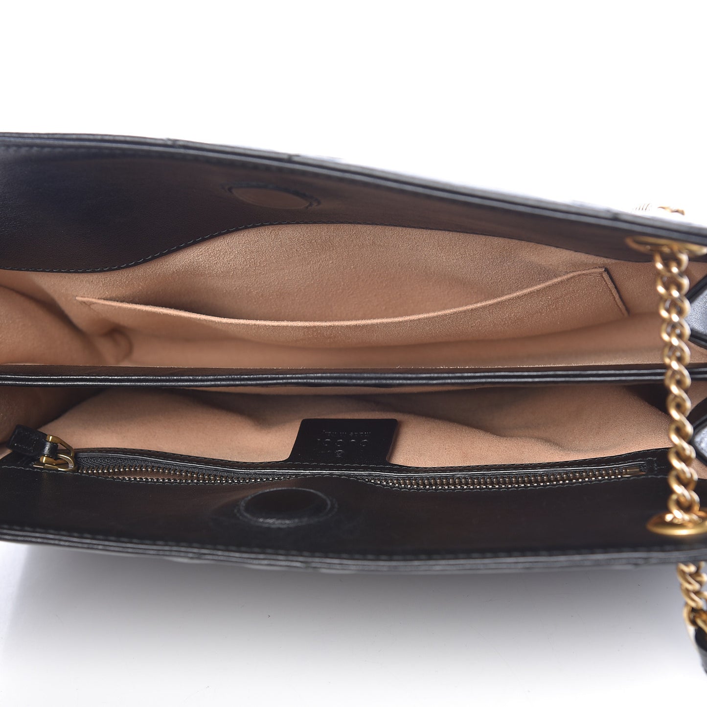 Azalea Calfskin Matelasse Heart Medium GG Marmont Slim Shoulder Bag Black