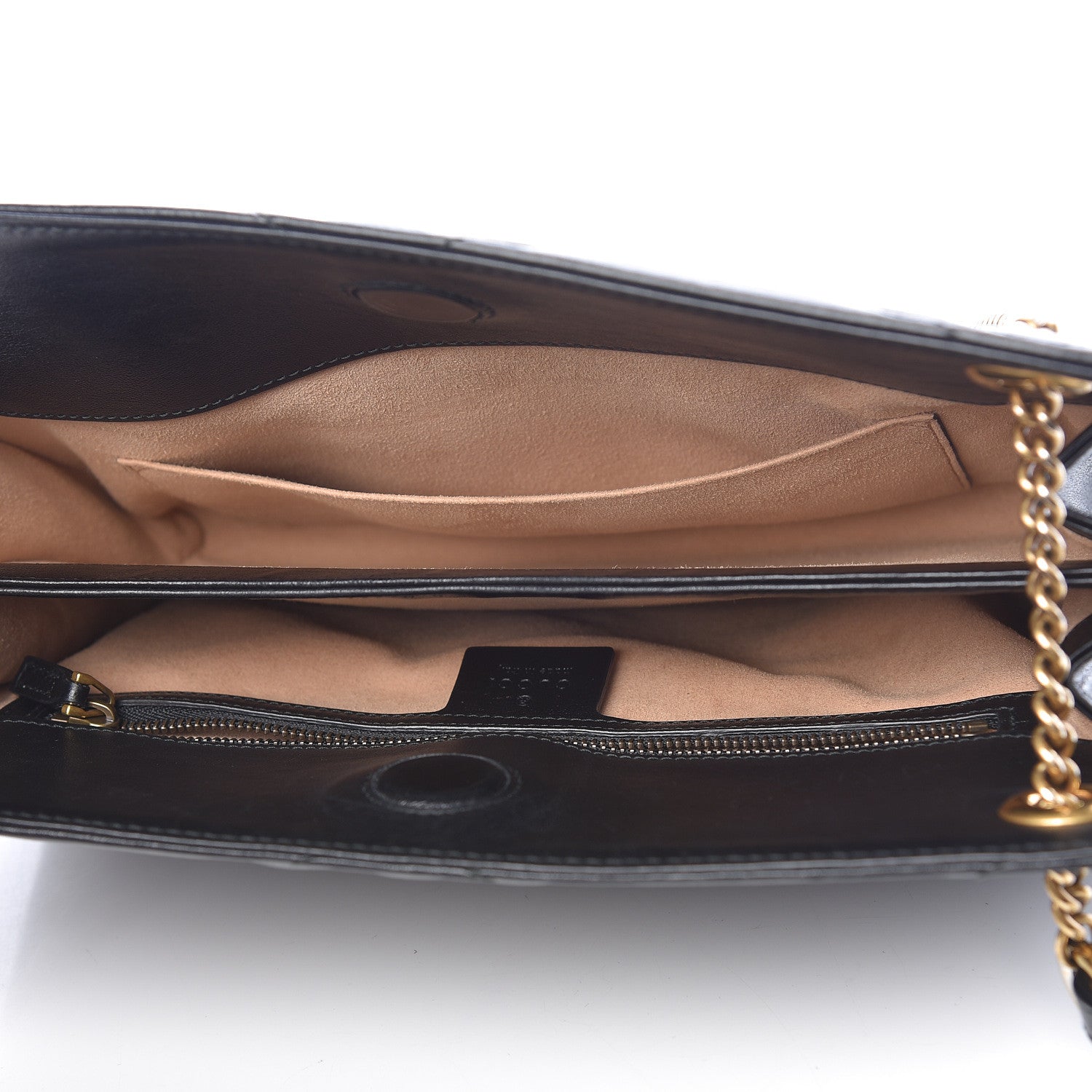 Gucci Azalea Calfskin Matelasse Heart Medium GG Marmont Slim Shoulder Bag Black 5 of 10