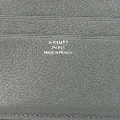 Hermes Evercolor Citizen Twill Card Case Gris Meyer Bleu De France 7 of 9