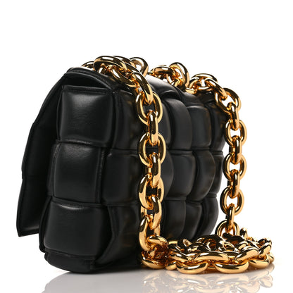 Bottega Veneta Lambskin Maxi Intreccio Padded Chain Cassette Crossbody Bag Black 3 of 8