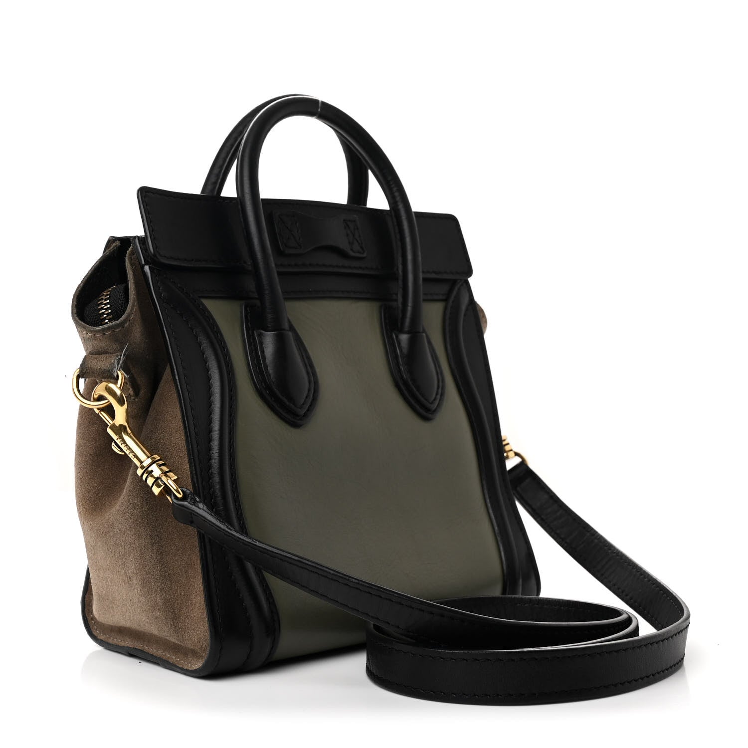 Celine Baby Grained Calfskin Nubuck Nano Tri-Color Luggage Stone 3 of 16