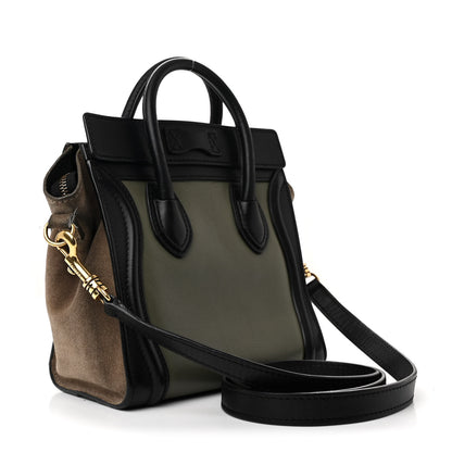 Celine Baby Grained Calfskin Nubuck Nano Tri-Color Luggage Stone 3 of 16