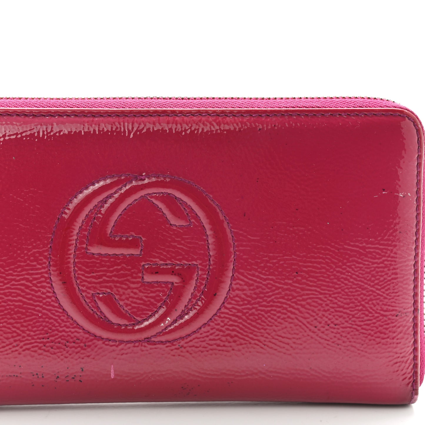 Patent Soho Zip Around Wallet Bright Bougainvillea