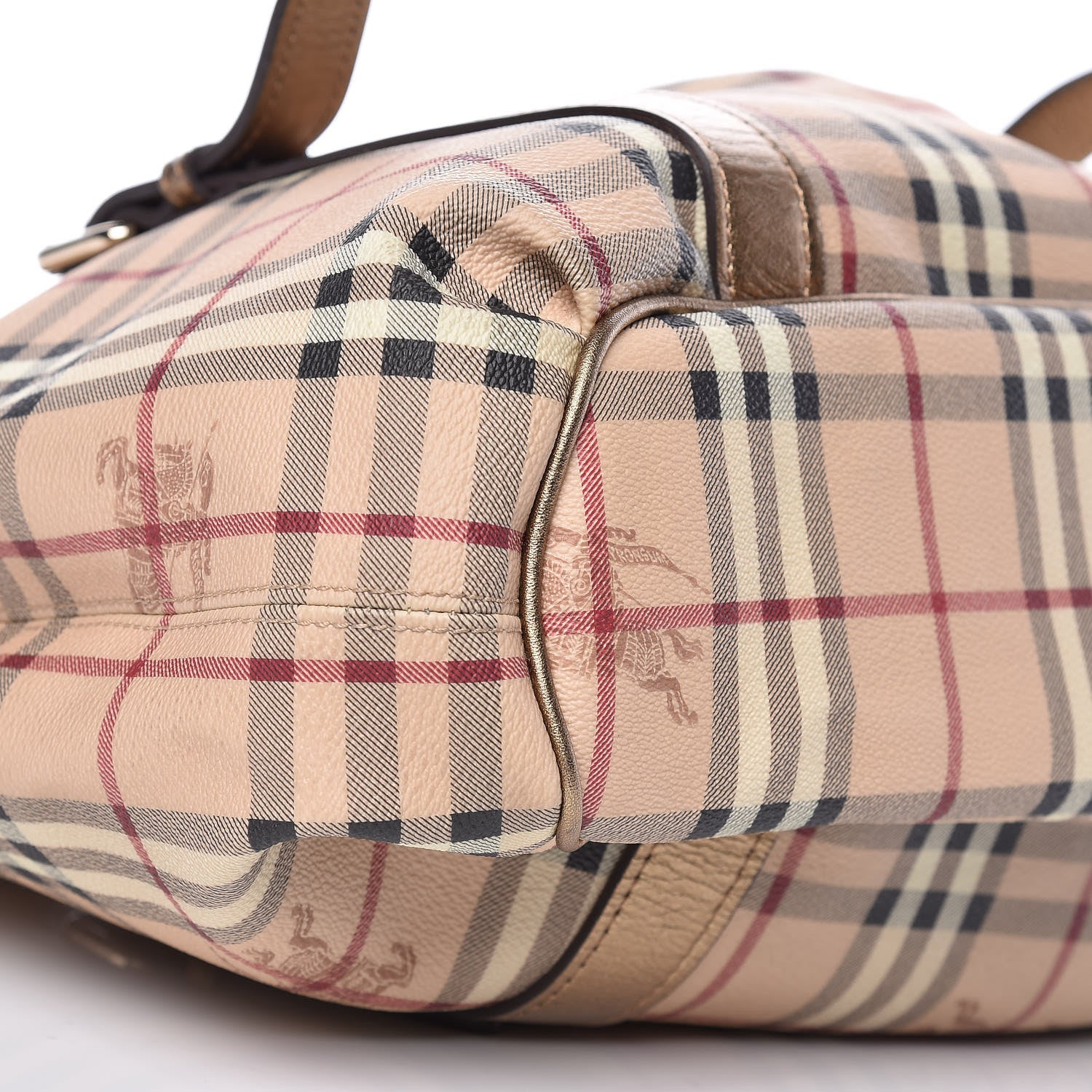 Burberry Metallic Calfskin Haymarket Check Large Northfield Tote Gold 21 of 23