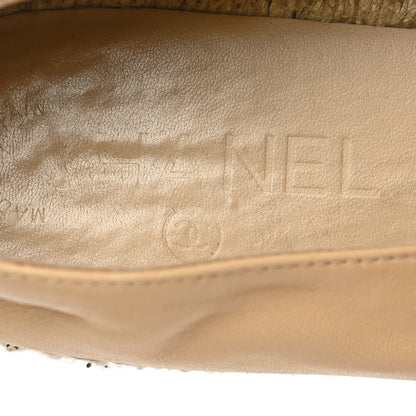 Chanel Lambskin CC Espadrilles 38 Beige Black 7 of 7