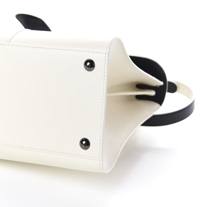 Delvaux Box Calfskin Light And Shadow MM Brillant Satchel Ivory Black 9 of 9