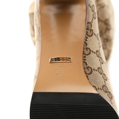 Gucci Monogram Over The Knee Boots 37 Beige Ebony 6 of 7