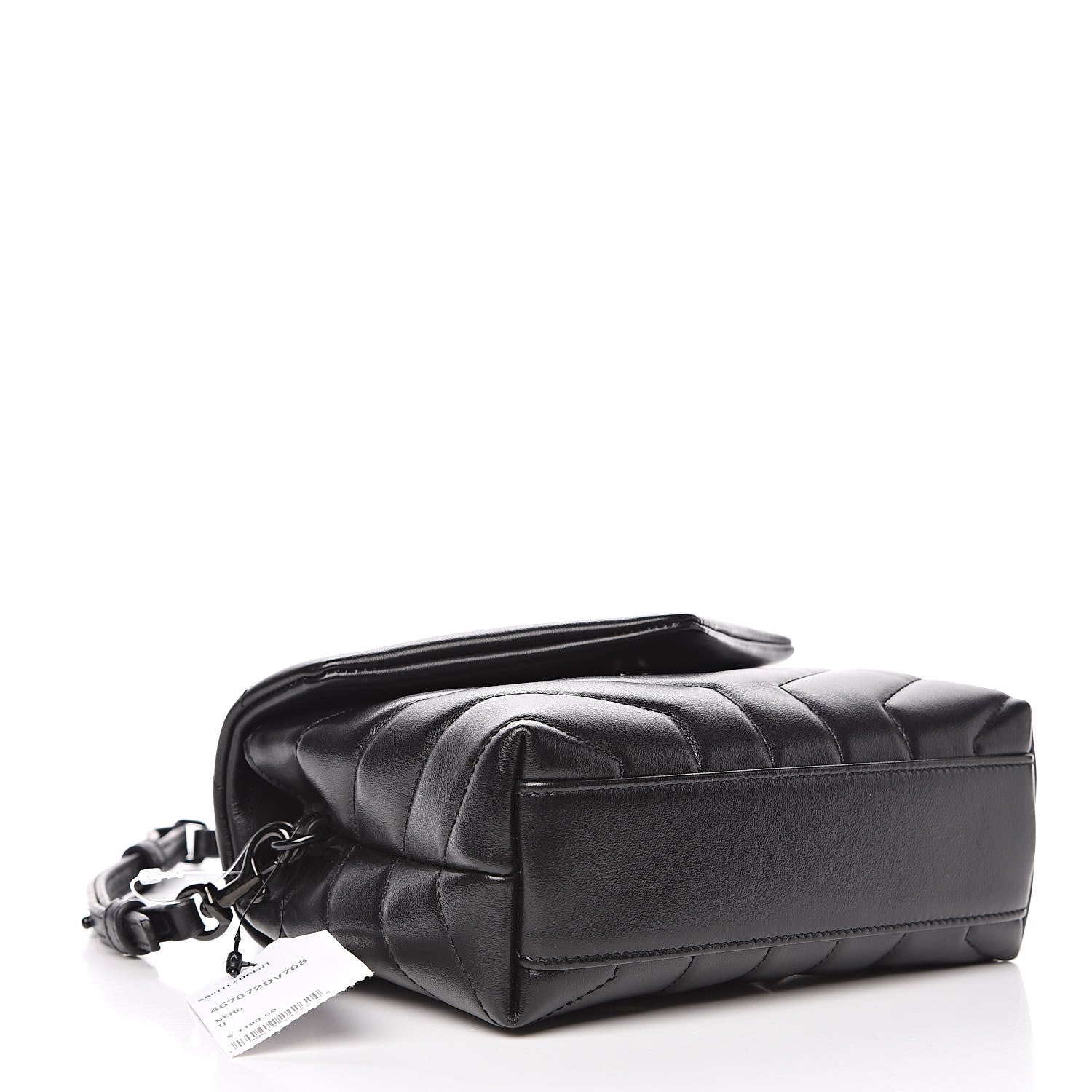 Saint Laurent Calfskin Y Quilted Monogram Toy Loulou Crossbody Bag Black 4 of 11