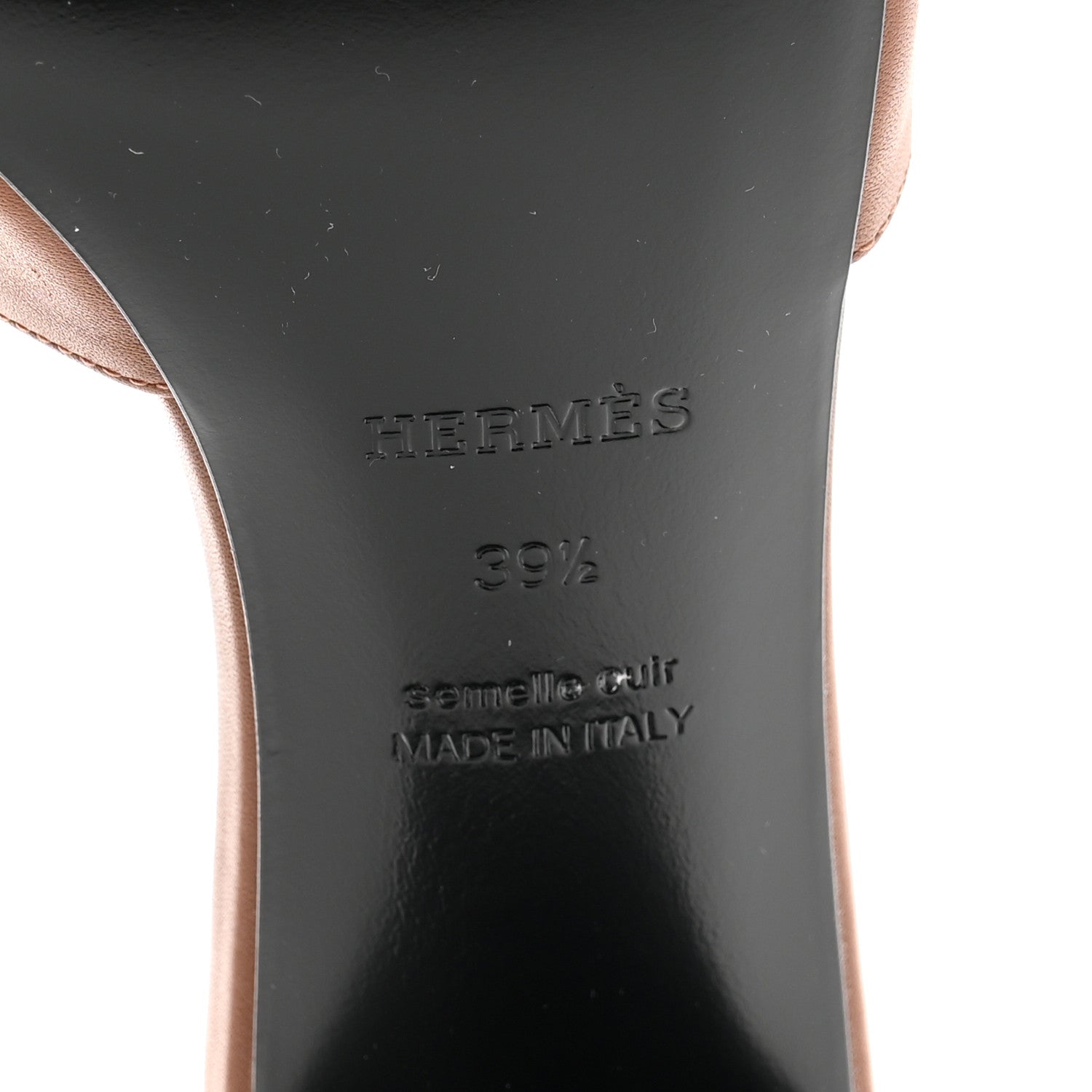 Hermes Calfskin Gigi 50 Sandals 39.5 Gold Black 8 of 9