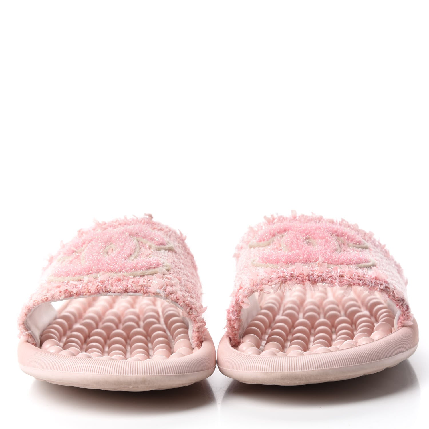 Chanel Tweed CC Mules 38 Pink Coral 2 of 11