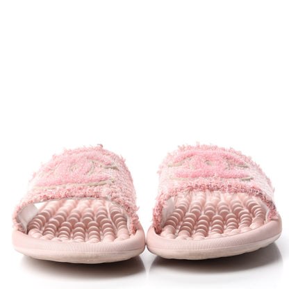 Chanel Tweed CC Mules 38 Pink Coral 2 of 11