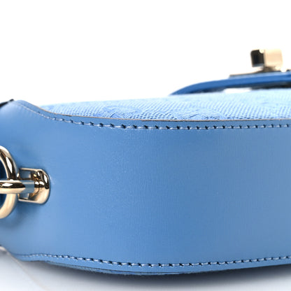 Gucci Calfskin Monogram Mini Moon Side Shoulder Bag Blue 9 of 12