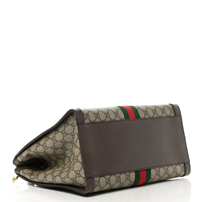 Gucci GG Supreme Monogram Web Medium Ophidia Tote Bag Brown 4 of 16
