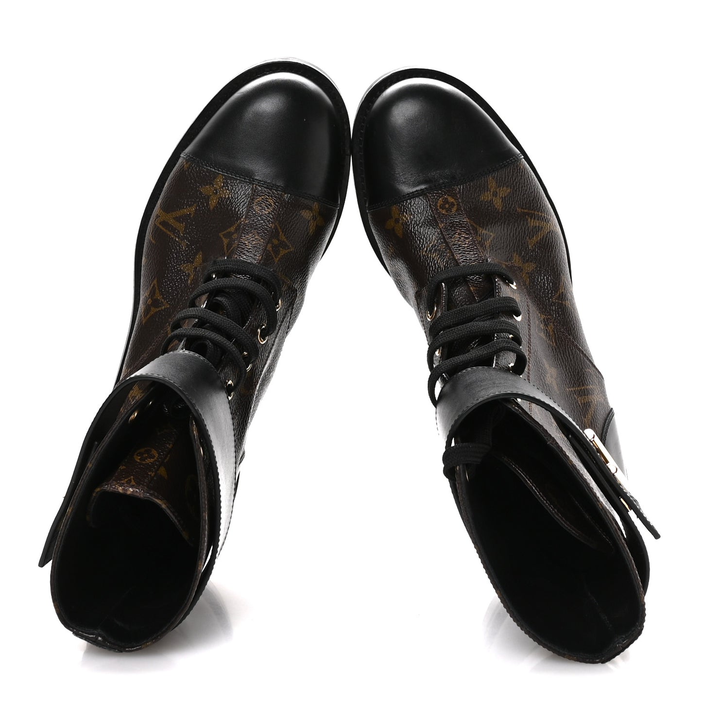Calfskin Monogram Wonderland Flat Ranger Boots 39 Black