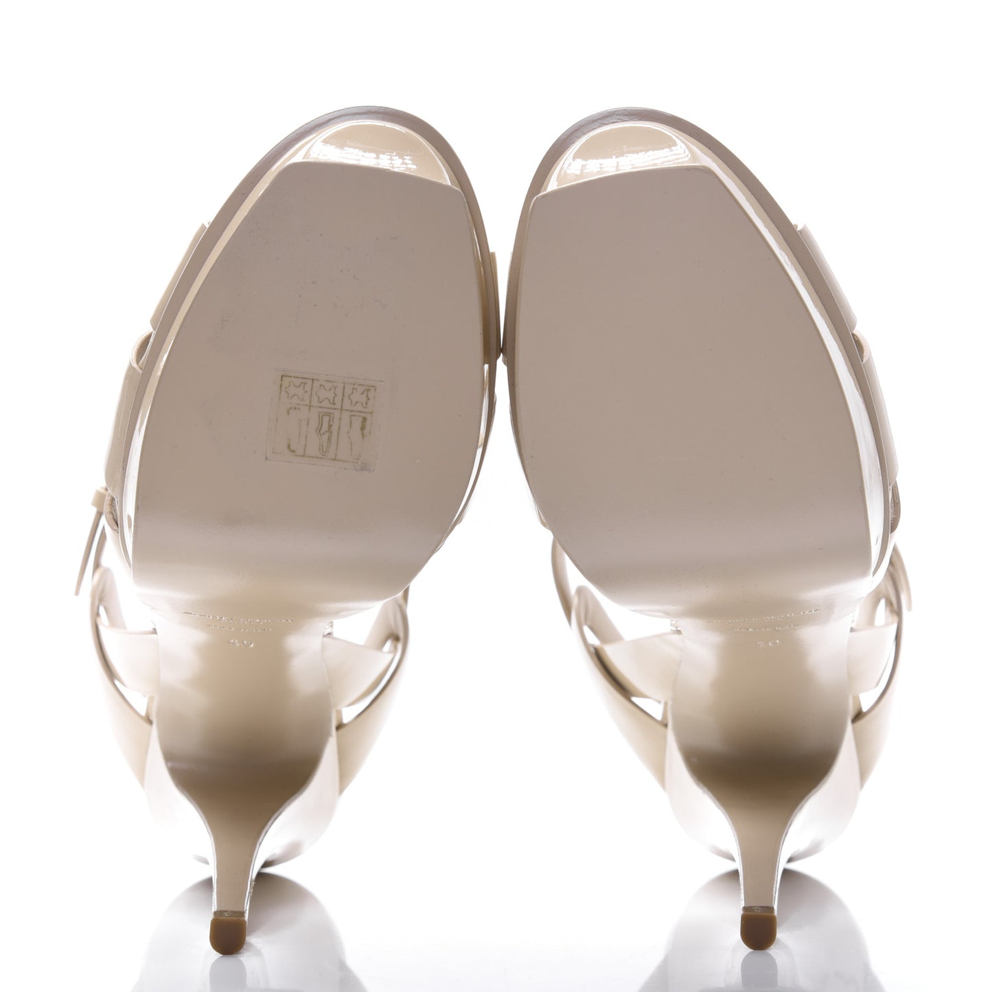 Patent Tribute 105 Platform Sandals 40 Nude Powder