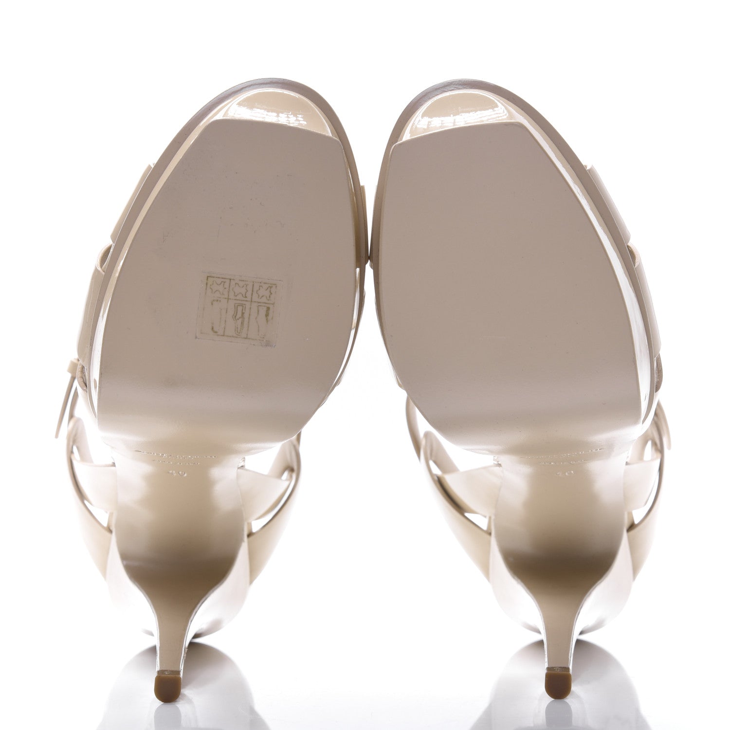 Saint Laurent Patent Tribute 105 Platform Sandals 40 Nude Powder 5 of 9