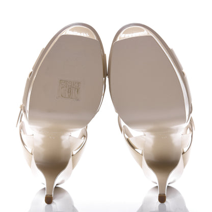 Saint Laurent Patent Tribute 105 Platform Sandals 40 Nude Powder 5 of 9