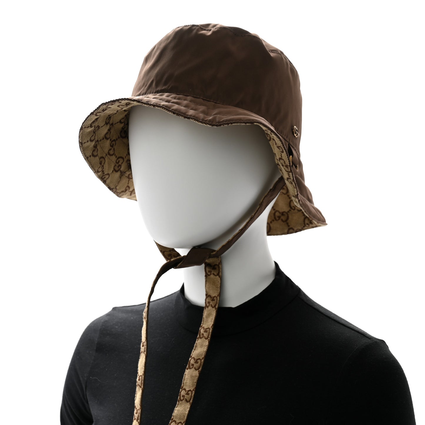 Canvas Monogram Reversible Bucket Hat XL Brown