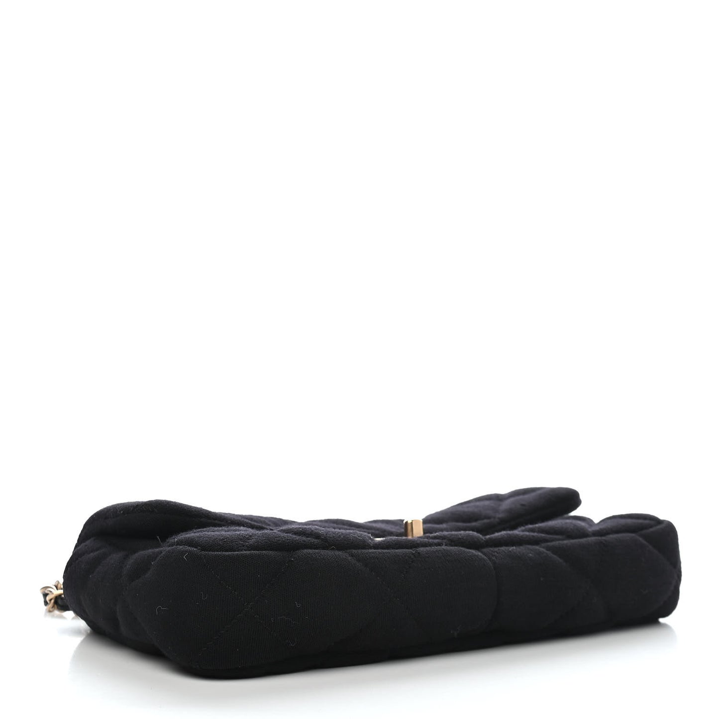 Jersey Quilted Medium Single Flap Black