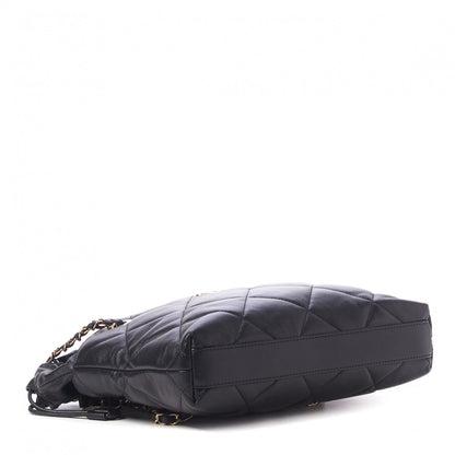 Chanel Lambskin Quilted Small Drawstring Shopping Bag Black 3 of 8