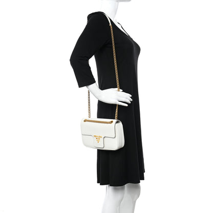 Prada Saffiano Flap Shoulder Bag Bianco 2 of 9